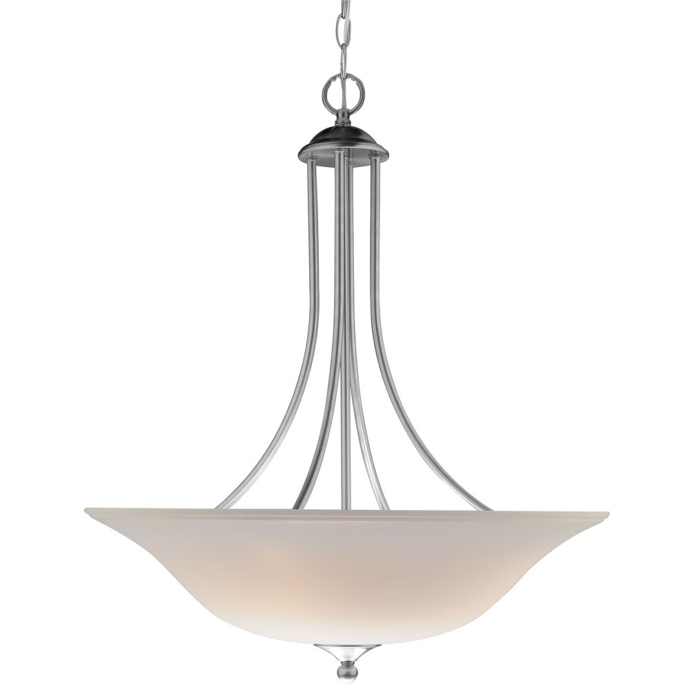 Inverted Bowl 32-Inch Pendant Light with 3-Lights in Nickel Finish ...