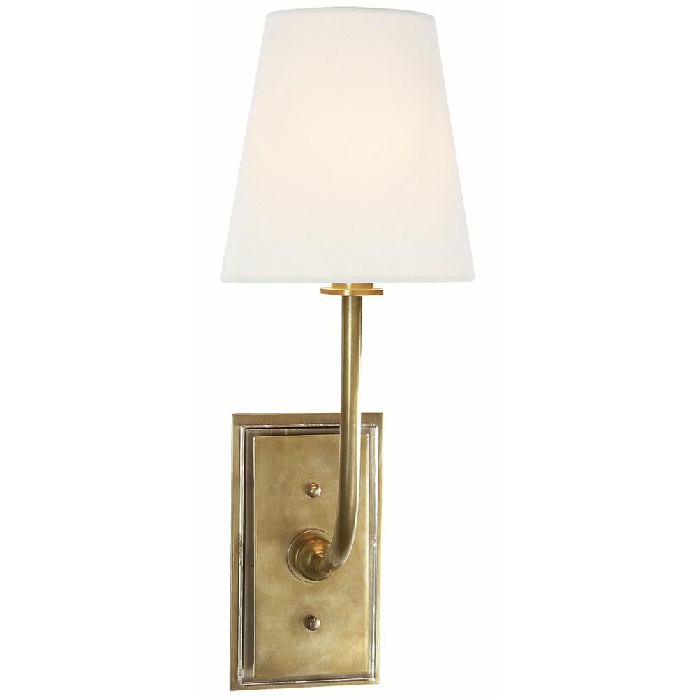 Visual Comfort Signature Collection Thomas O'brien Hulton Hand-Rubbed  Antique Brass Sconce at Destination Lighting